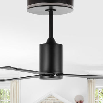 Levi 52" 1-Light Contemporary Minimalist 6-Speed Iron Height Adjustable Integrated LED Ceiling Fan with Remote - JONATHAN Y